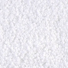 Miyuki rocailles Perlen 15/0 - Matted opaque white 15-402F